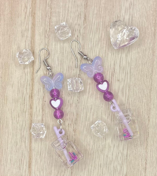 Beaded Grape Juice earrings