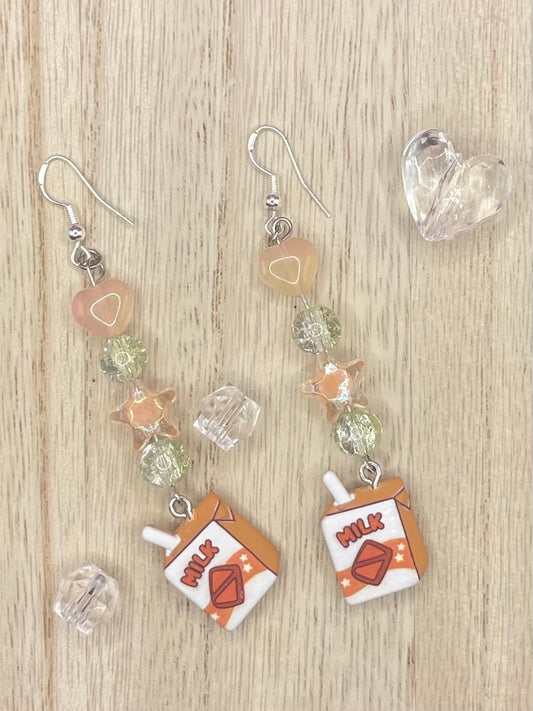 Beaded Chocolate Milk Earrings