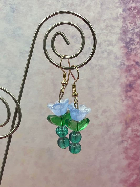 Flower earrings: Blue