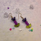 Purple flower earrings