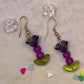 Purple flower earrings