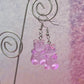 Purple gummy bear earrings