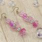 Pink Flower Moon Earrings