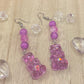 Purple beaded Gummy Bear earrings