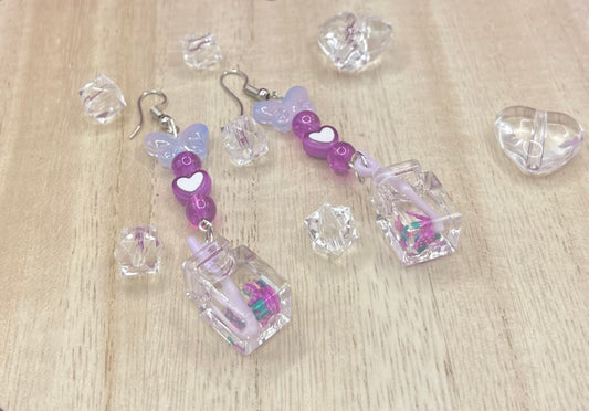 Beaded Grape Juice earrings