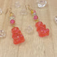 Beaded Red Gummy Bear Earrings