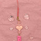 Pink Heart Phone Charm