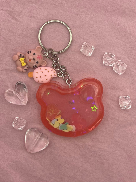 Red Bear Shaker Keychain