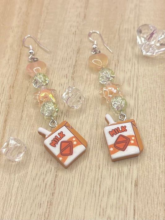 Beaded Chocolate Milk Earrings
