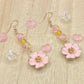 Beaded Pink Flower Earrings