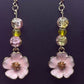 Beaded Pink Flower Earrings