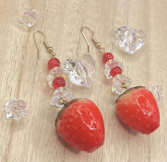 Beaded Strawberry Earrings