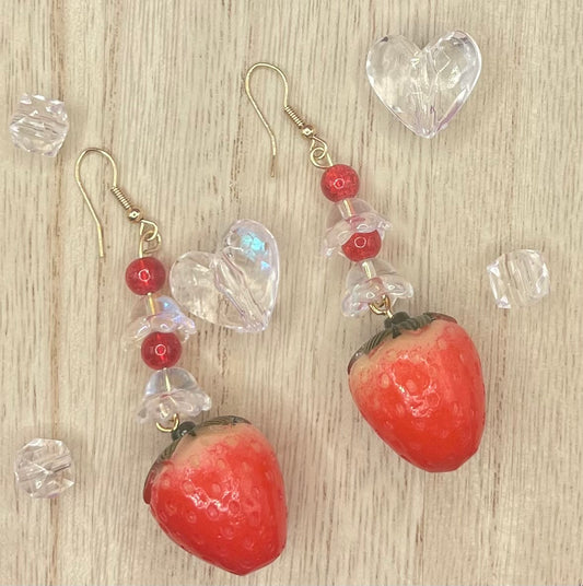 Beaded Strawberry Earrings