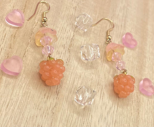 Pink Raspberry Earrings