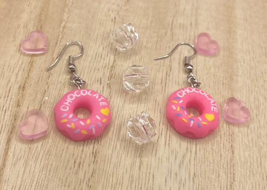 Pink Donut Earrings