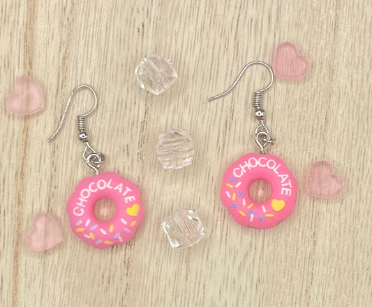 Pink Donut Earrings