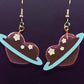 Pink Heart Planet Earrings