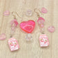 Strawberry Milk Earrings with Flowers