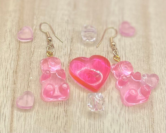 Pink Gummy Bear Earrings