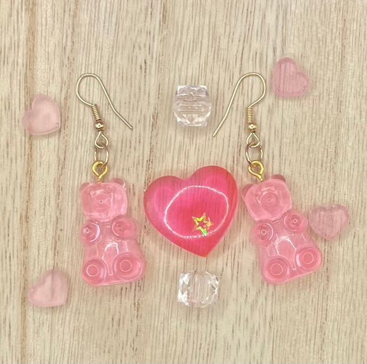 Pink Gummy Bear Earrings