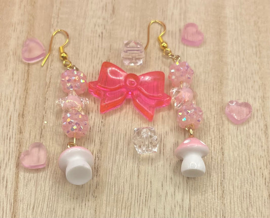 Light Pink Mushroom Earrings