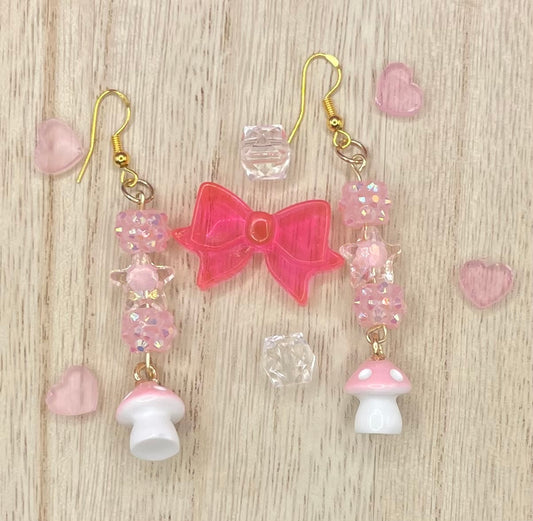 Light Pink Mushroom Earrings