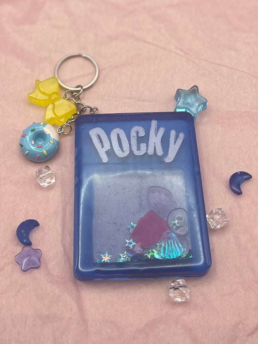 Blue Pocky Shaker Keychain