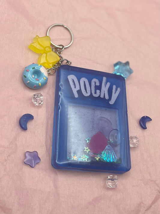 Blue Pocky Shaker Keychain