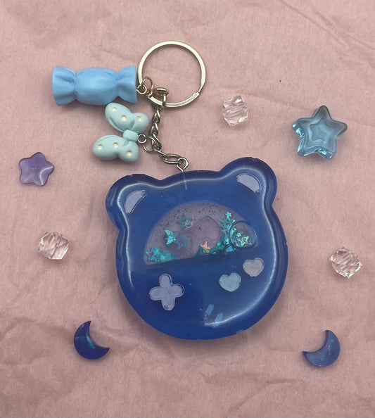 Blue Bear Gamer Shaker Keychain