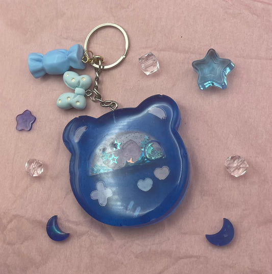 Blue Bear Gamer Shaker Keychain