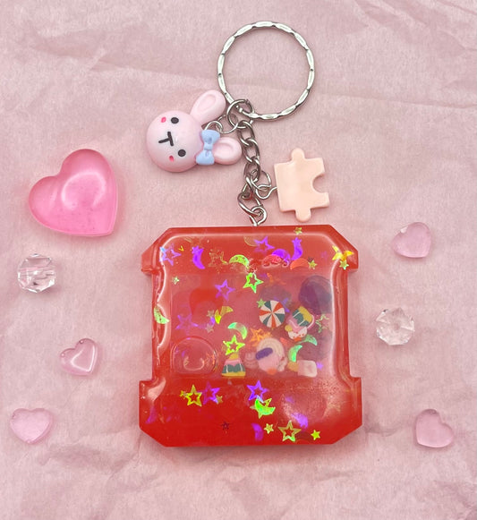 Red Crane Game Shaker Keychain