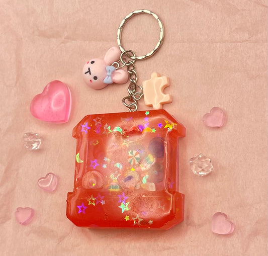 Red Crane Game Shaker Keychain