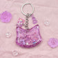 Purple Cat Shaker Keychain