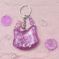 Purple Cat Shaker Keychain