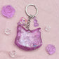 Purple Cat Shaker Keychain